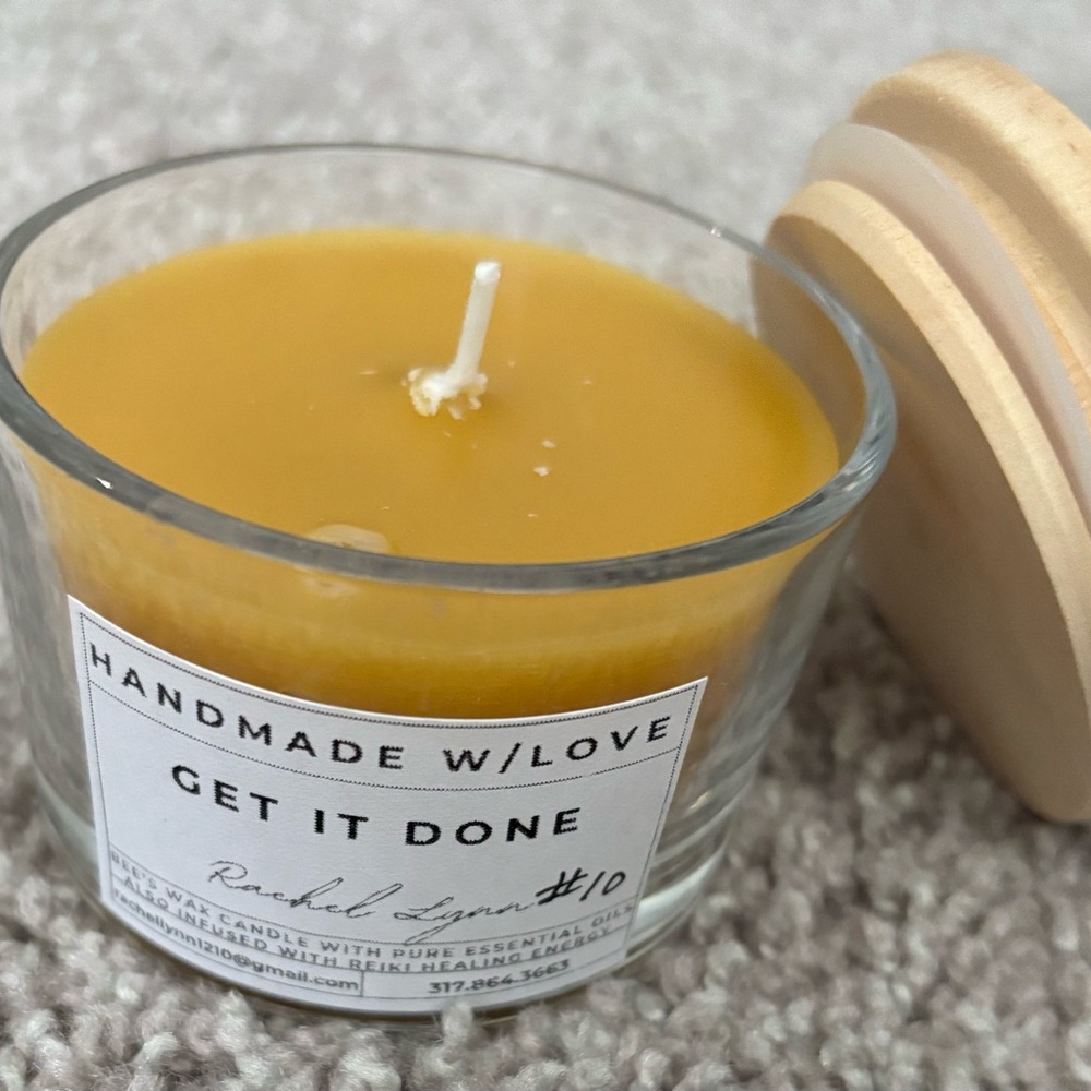 Beeswax Candle | Pure DoTerra Essential oil | Reiki-Infused ~ Get It Done